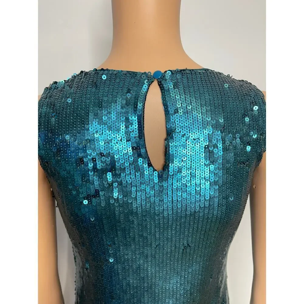 Marciano sequined A line mini dress size 14 (Girls) Teal - Picture 5 of 14